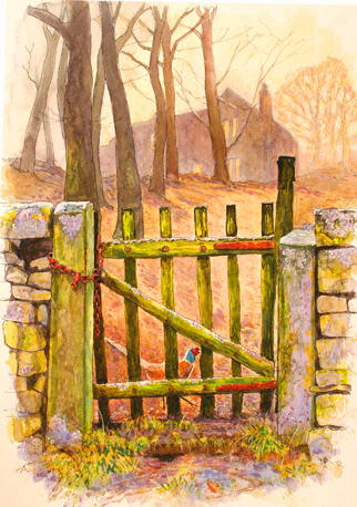 pheasant dawn misty sun eastern gate